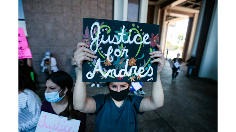 Rally for Andres Guardado, security guard was fatally shot by Los Angeles County sheriff's deputy