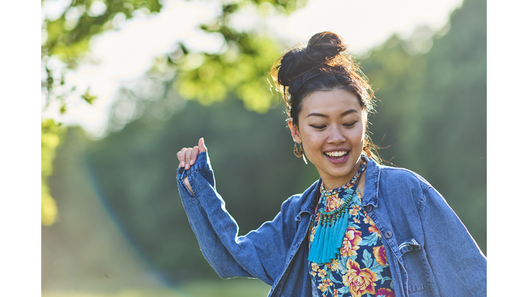 Portrait of woman outdoors