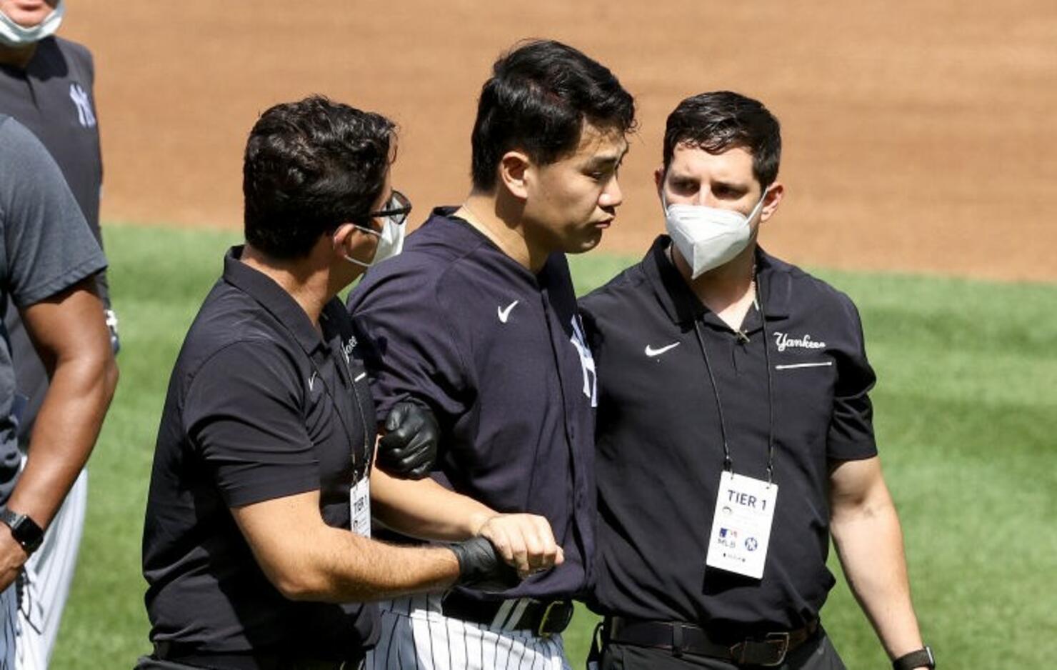 WATCH Yankees Pitcher Hit In Head By Line Drive During Simulated Game