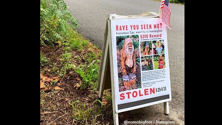 Bigfoot Bandits Strike Again, Steal Sasquatch Statue in Oregon