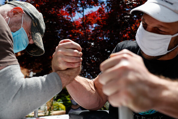 Arm Wrestler Sergey Svetlikov Hosts Practice At Home