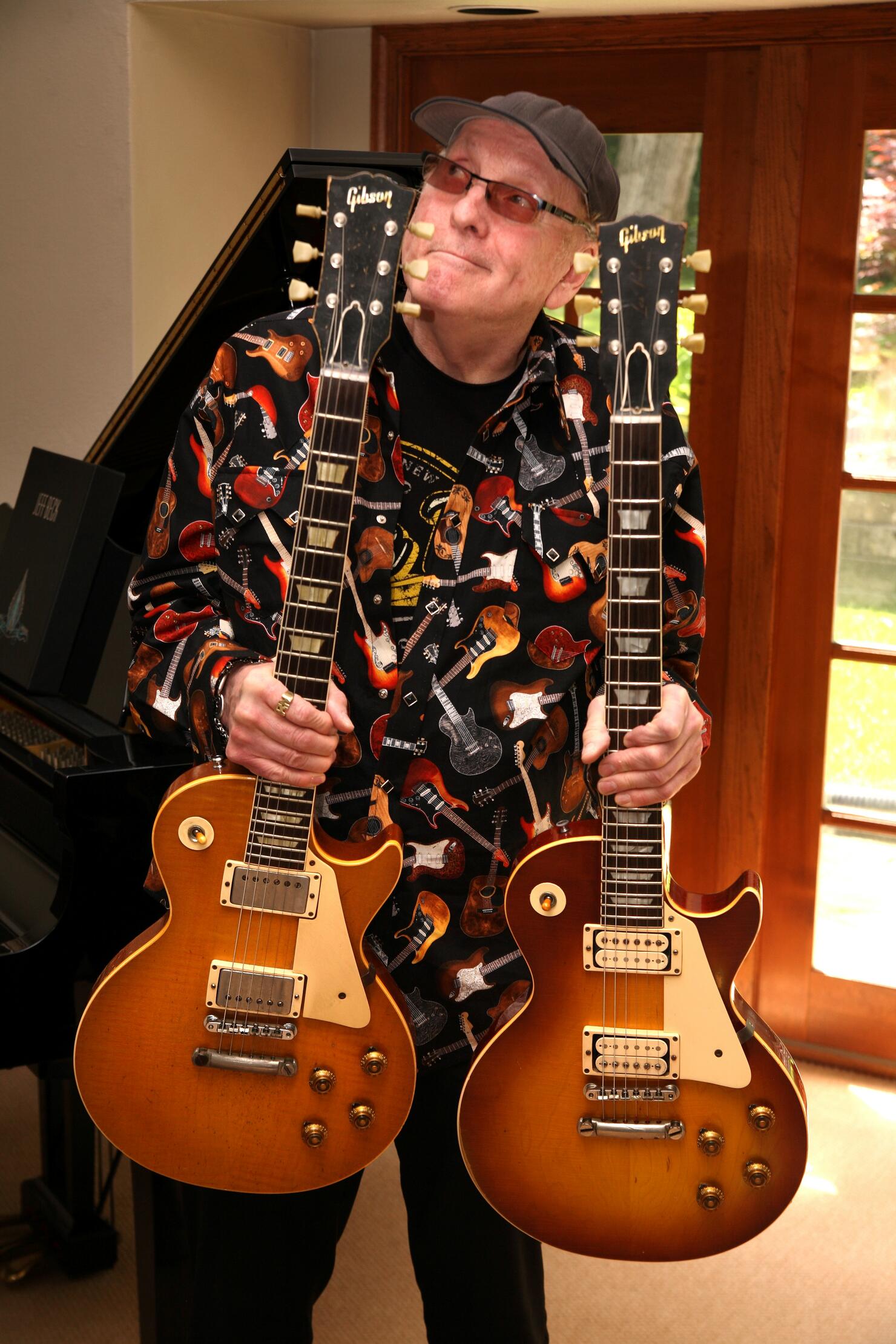 Cheap Trick's Rick Nielsen with his 1959 Les Paul Standards. Photo: Mike Graham.