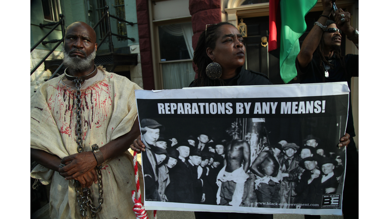 Activist Groups Protest Against Senate Majority Leader McConnell On National Reparations Day