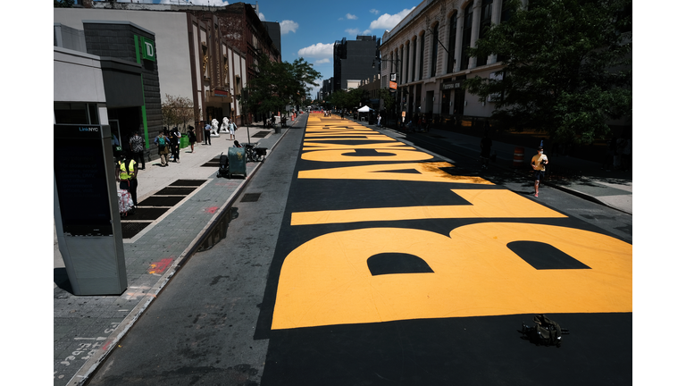 Black-Lives-Matter Mural Pedestrian Plaza Opens In Brooklyn