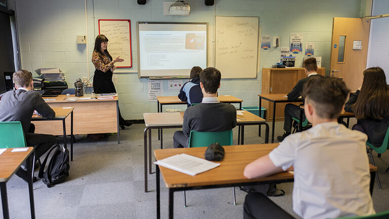 Pupils Practice Social Distancing At Longdendale High School