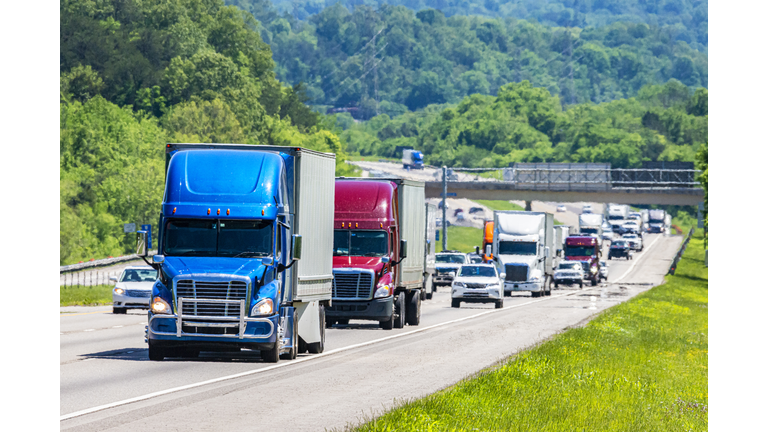 Heavy Traffic On The Interstate Highway