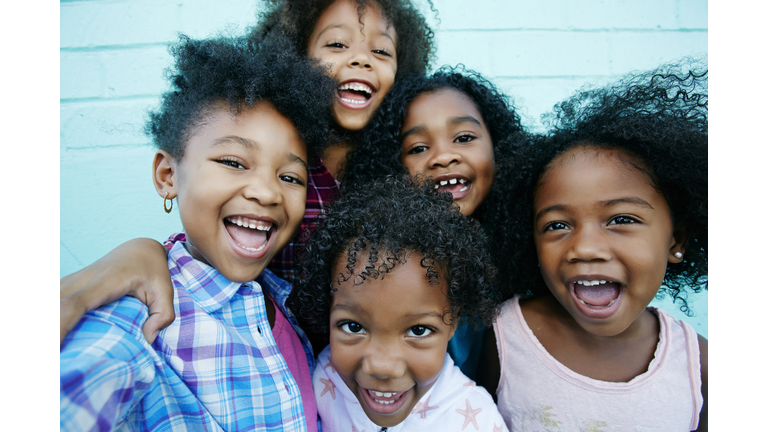 Portrait of smiling girls