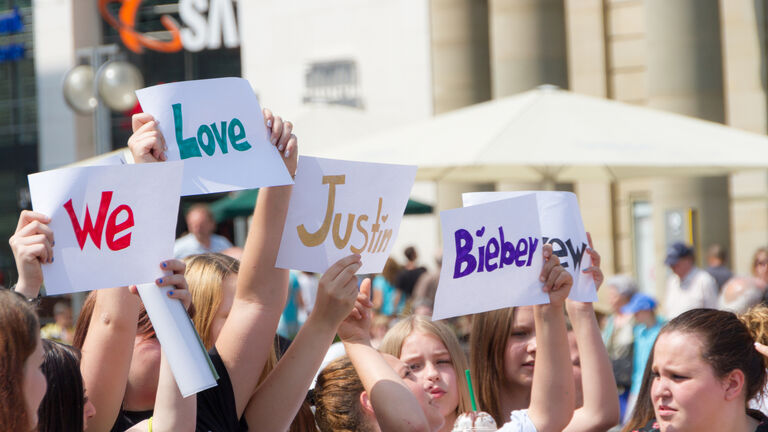 Demonstrating for Justin Bieber
