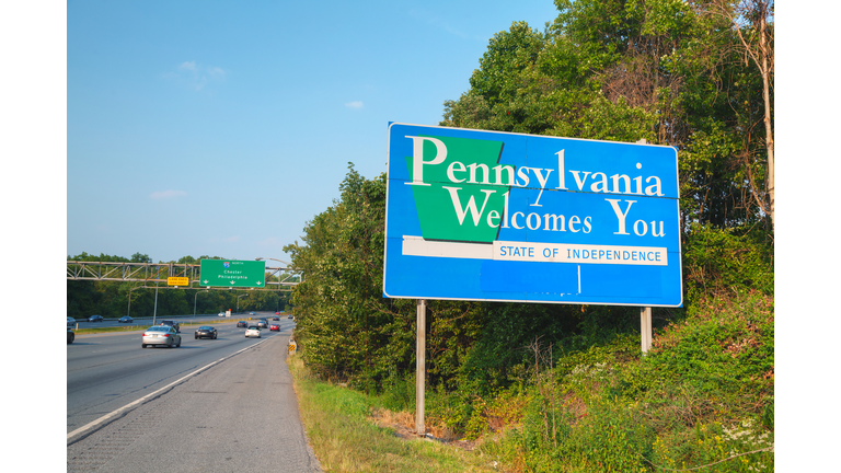 Pennsylvania Welcomes You road sign