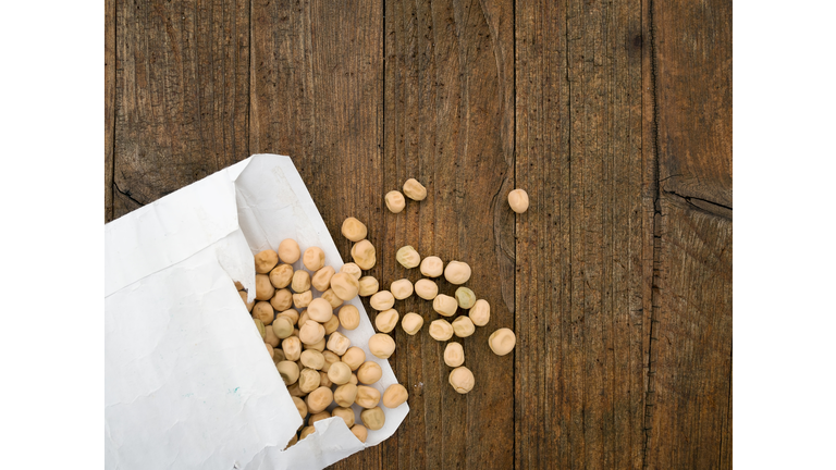 Seed peas, with packet, for spring sowing.