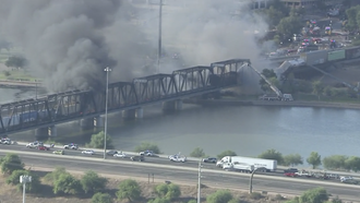 Tempe train derailment & fire close Loop 202; Ramps to Loop 202 also closed