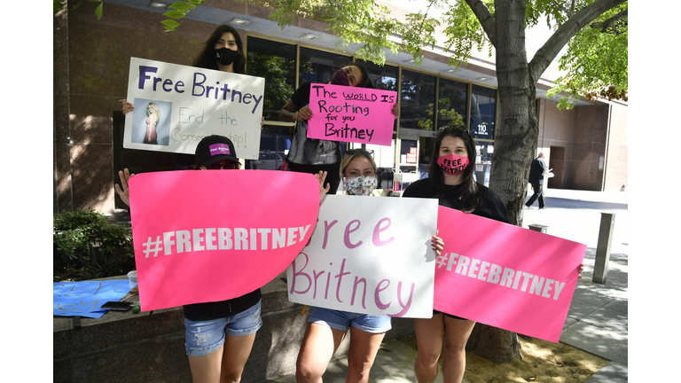 #FreeBritney Protest Outside Courthouse In Los Angeles During Conservatorship Hearing