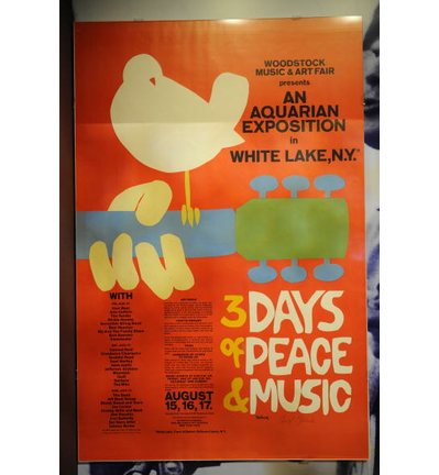 A vintage poster from the Woodstock musi