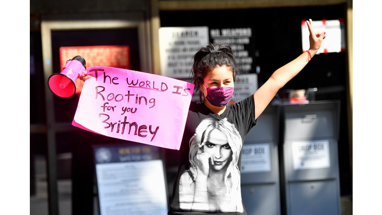 #FreeBritney Protest Outside Courthouse In Los Angeles During Conservatorship Hearing