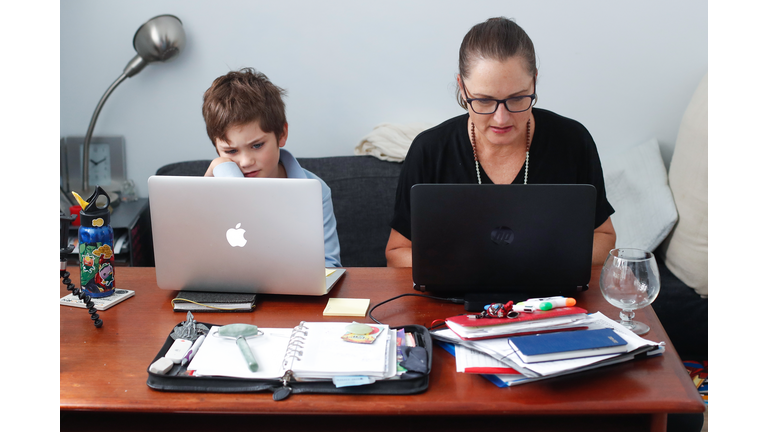 Sydney Mother Balances Work And Home Schooling During Coronavirus Lockdown