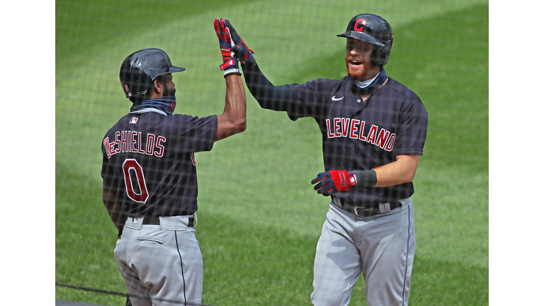 Jordan Luplow celebrates with Delino DeShields