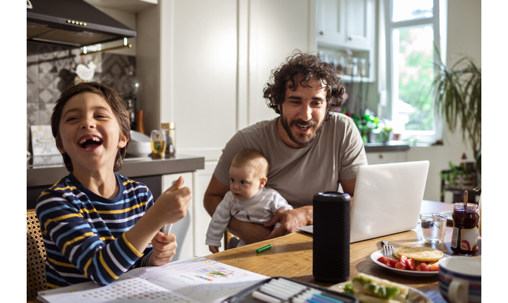 Family using a Smart Speaker