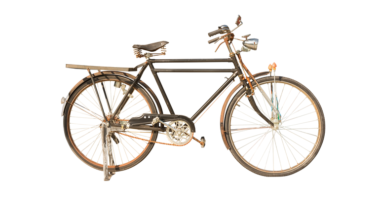 Retro Styled Bicycle Against White Background
