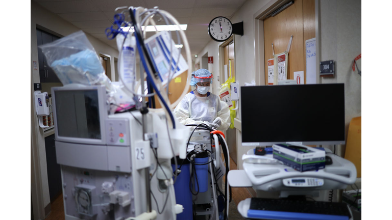 Health Care Professionals Work On The Frontlines Of COVID-19 Pandemic In Maryland Hospital