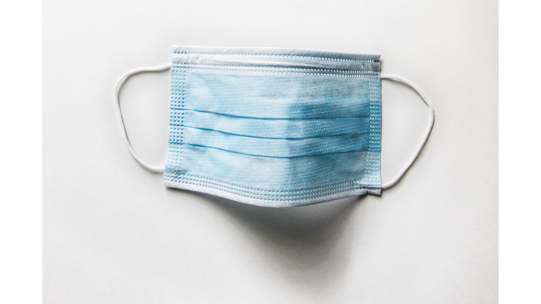Surgical mask on white background