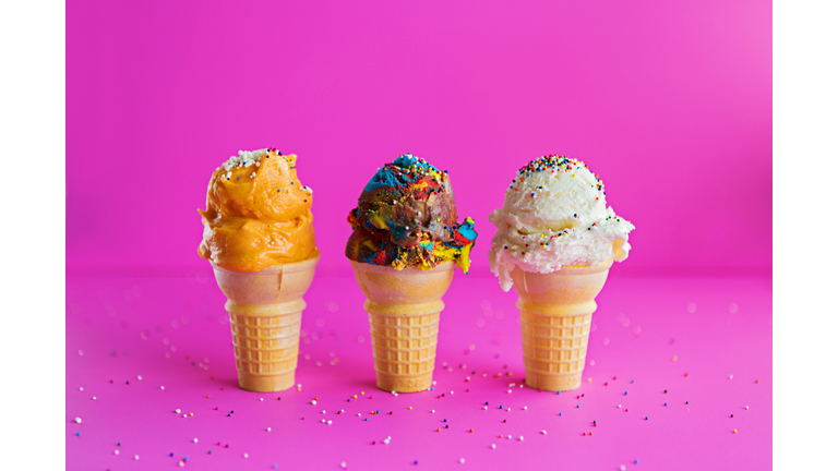 Three Ice Cream Cone Varieties in a Row