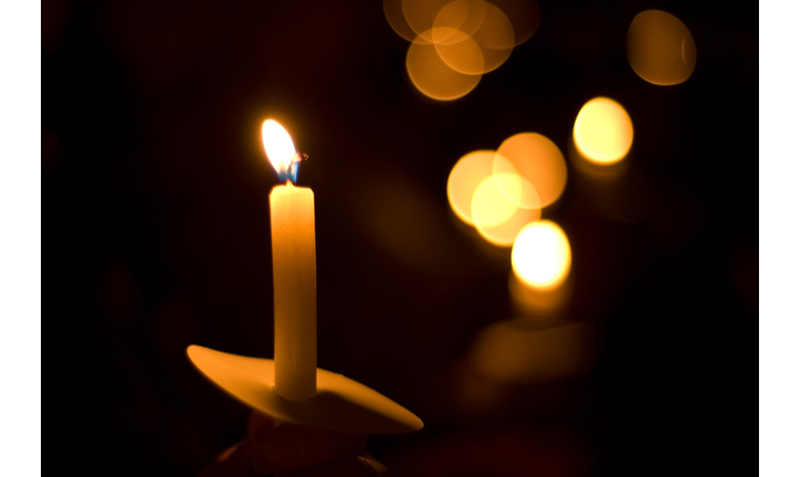 holiday candlelight service or memorial vigil