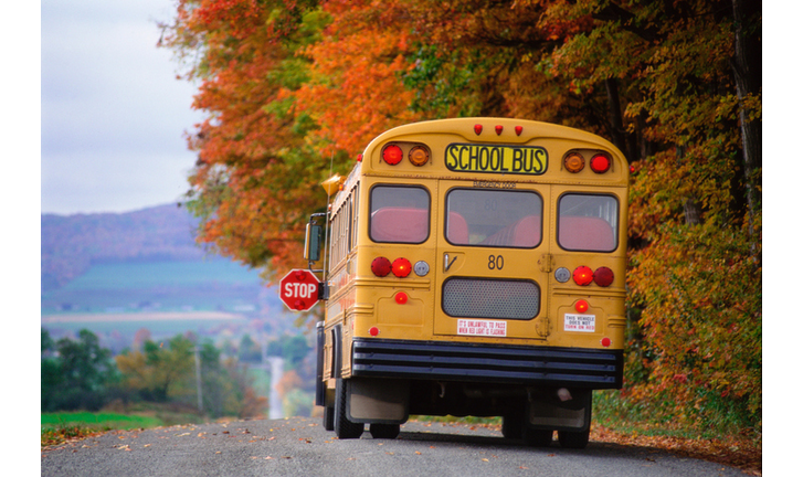 School bus on country road