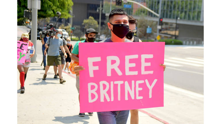 #FreeBritney Protest Outside Courthouse In Los Angeles During Conservatorship Hearing