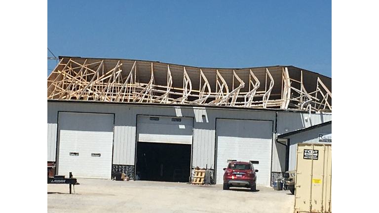 Destruction in Palo and Atkins area from Derecho storm August 10, 2020