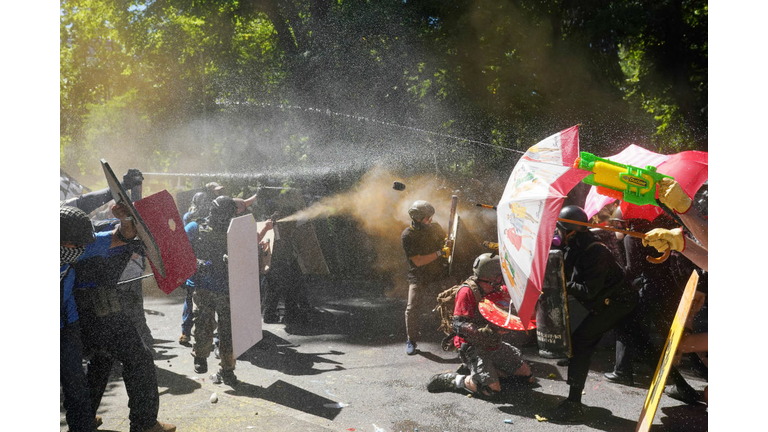 Right Wing Groups Clash With Portland Anti-Police Protesters