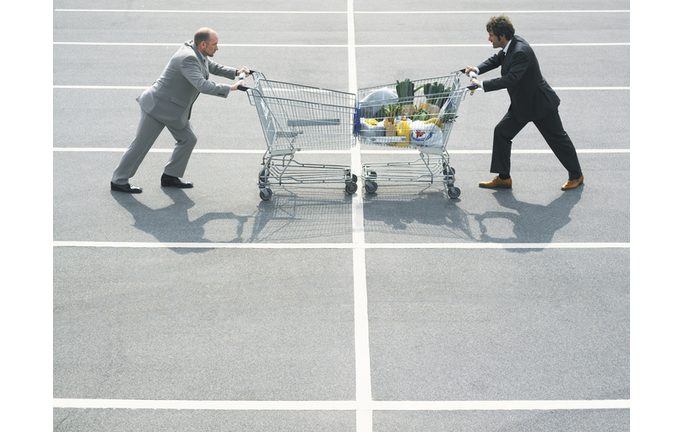 Businessmen with Carts