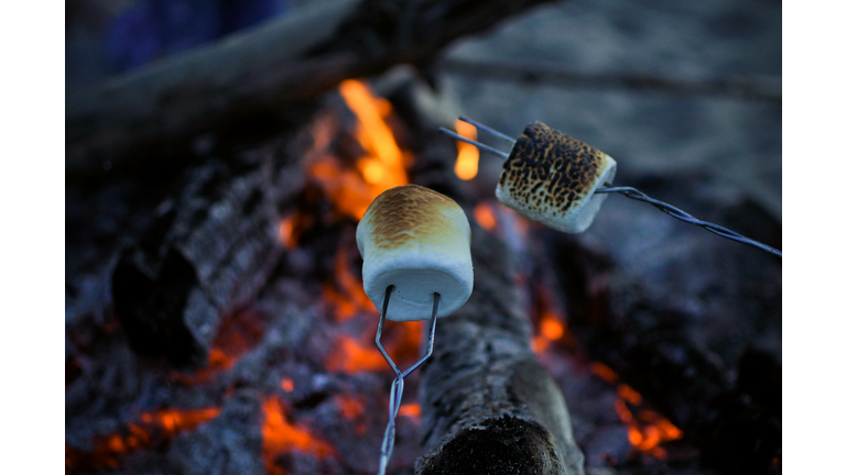 marshmallows roasting over bonfire