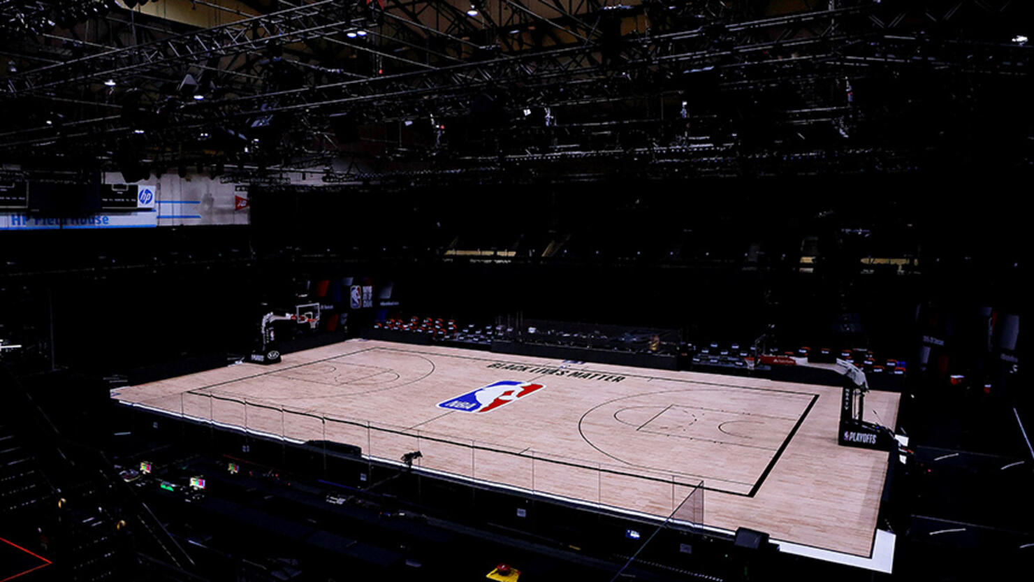Empty arena. Black Lives matter NBA.