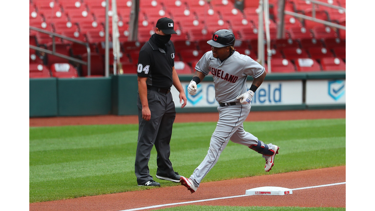 Jose Ramirez trots home after a 1st inning home run