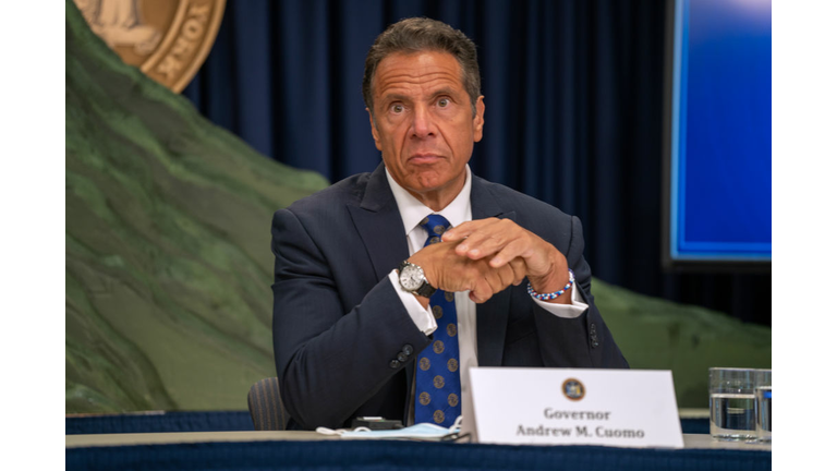 New York Governor Cuomo Holds Briefing In Manhattan