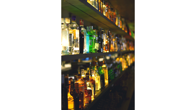 Bottles In Shelves