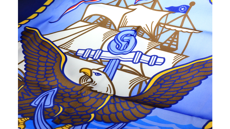 Close-up of a US Navy Flag