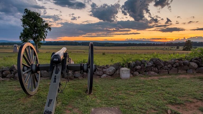 Sunset at Gettysburg National Military Park (Civil War Cannon)