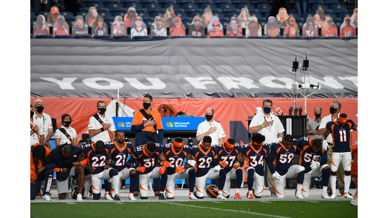 Players Kneel Before Tennessee Titans v Denver Broncos Game