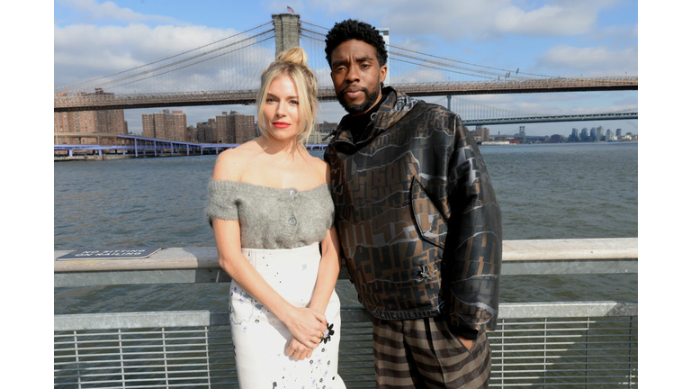 Chadwick Boseman And The Cast of "21 Bridges" In NYC