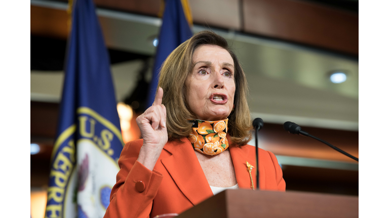 Speaker Pelosi Holds Her Weekly News Conference On Capitol Hill