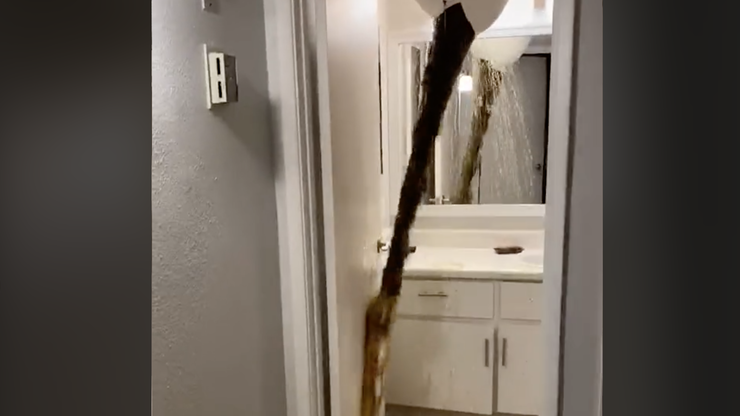 TikTok video shows sewage burst through an apartment ceiling | 97.3 KISSFM