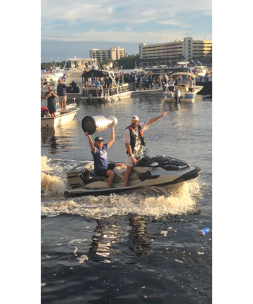 Steven Stamkos & Alex Kilorn take Lord Stanley for a jetski ride