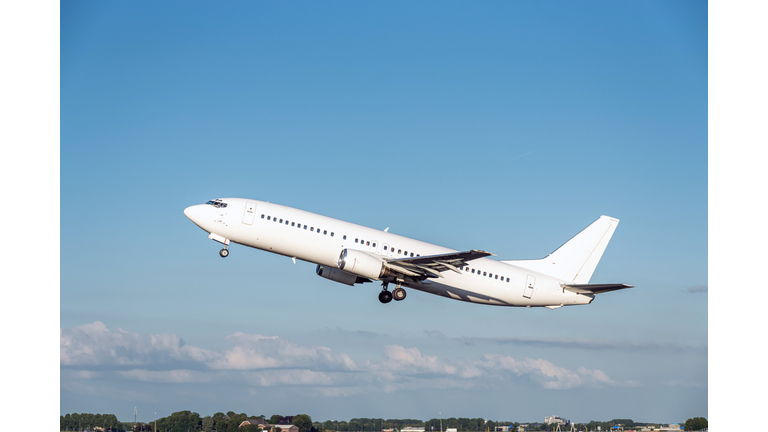 An airplane just after take off