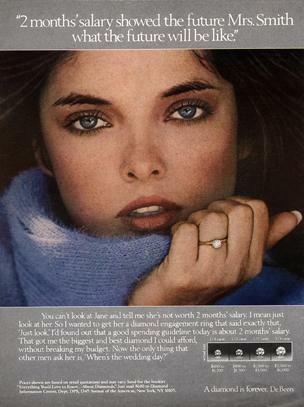 De Beers Diamond is Forever Engagement Ring Vintage 1993 Print Ad