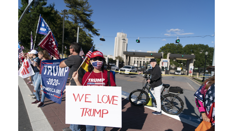 Trump Surprises Well Wishers at Walter Reed