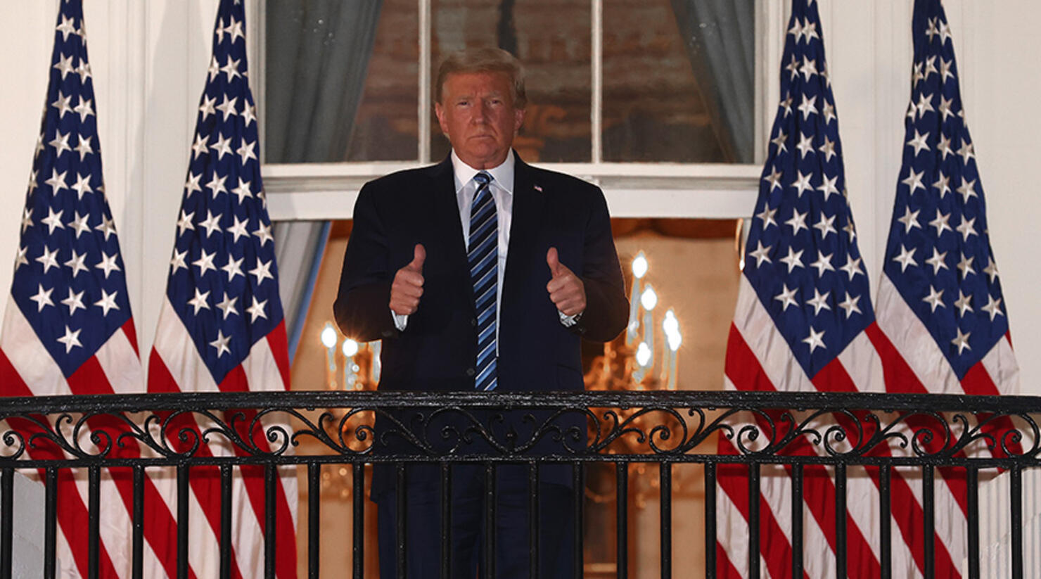 President Trump Arrives Back At White House After Stay At Walter Reed Medical Center For Covid