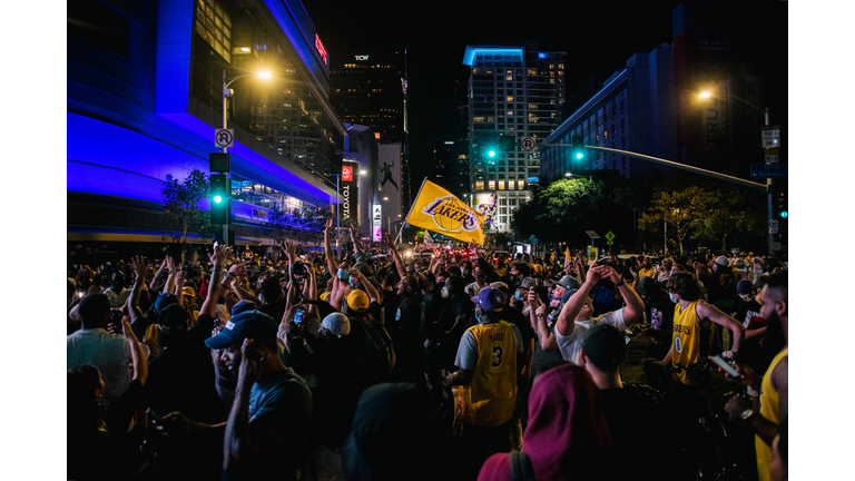 Fans Celebrate In Los Angeles After Lakers Wins NBA Finals