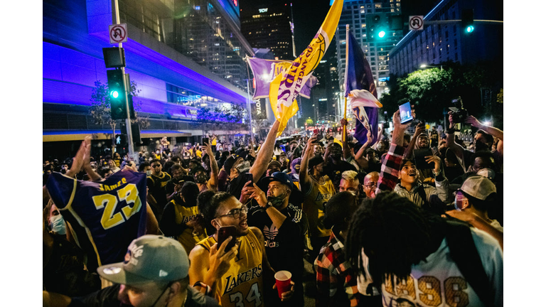 Fans Celebrate In Los Angeles After Lakers Wins NBA Finals