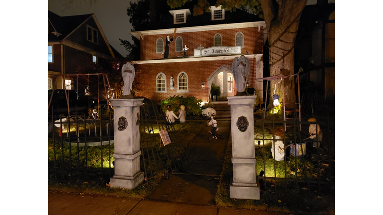 Joshua Davis and Marija Lasic decorate for Halloween